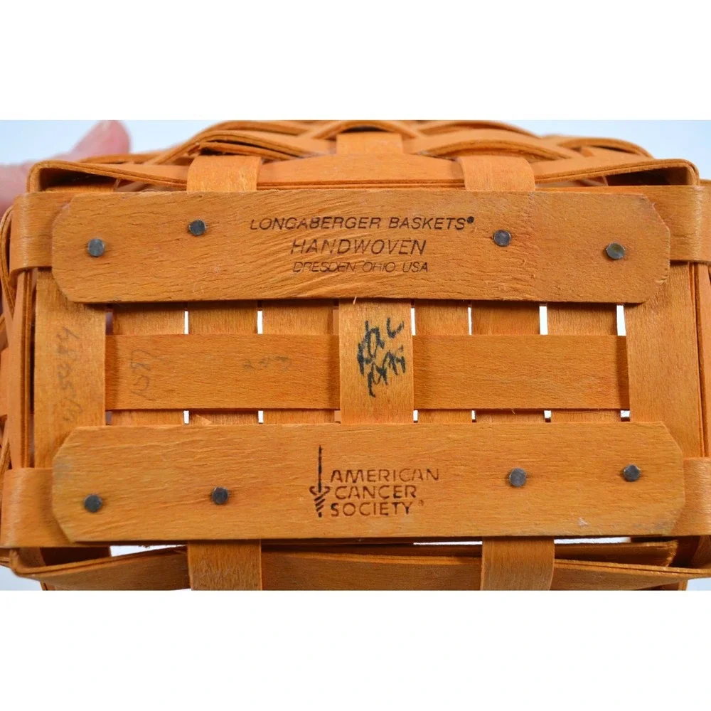 Longaberger 1999 Small Oval Basket‎ w/ Single Stationary Handle 6